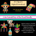Cliparts - Cute Kawaii day of the dead bundle