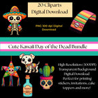 Cliparts - Cute Kawaii day of the dead bundle