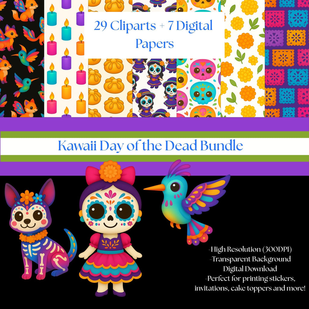 Cliparts - Kawaii day of the dead bundle
