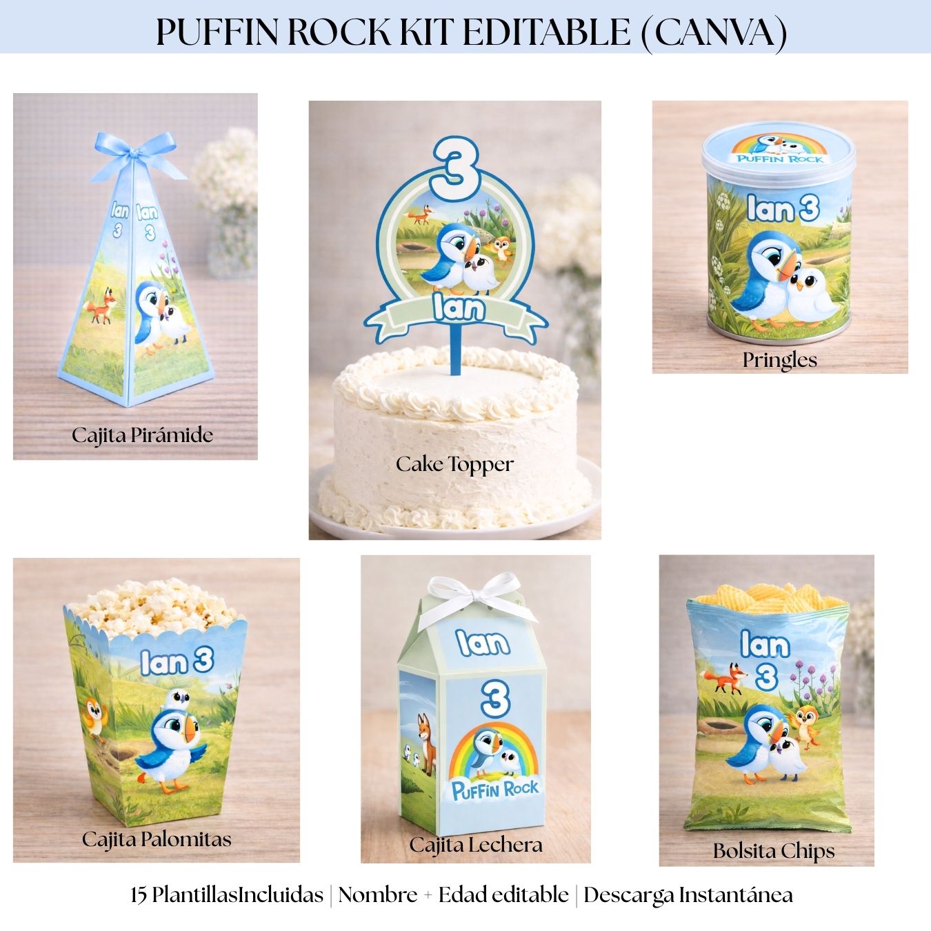 Kit Editable de Canva Puffin Rock