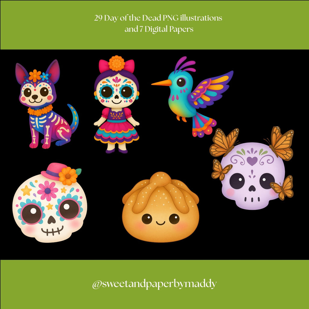 Cliparts - Kawaii day of the dead bundle