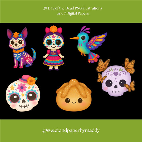 Cliparts - Kawaii day of the dead bundle