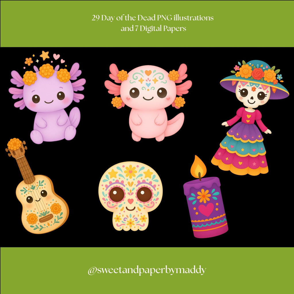 Cliparts - Kawaii day of the dead bundle