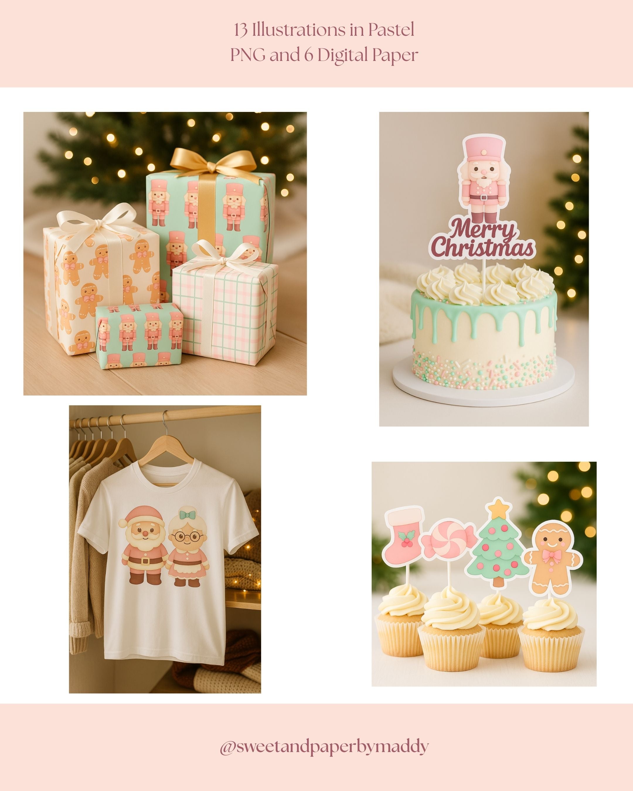 Cliparts Navidad Rosa