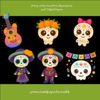 Cliparts - Kawaii day of the dead bundle