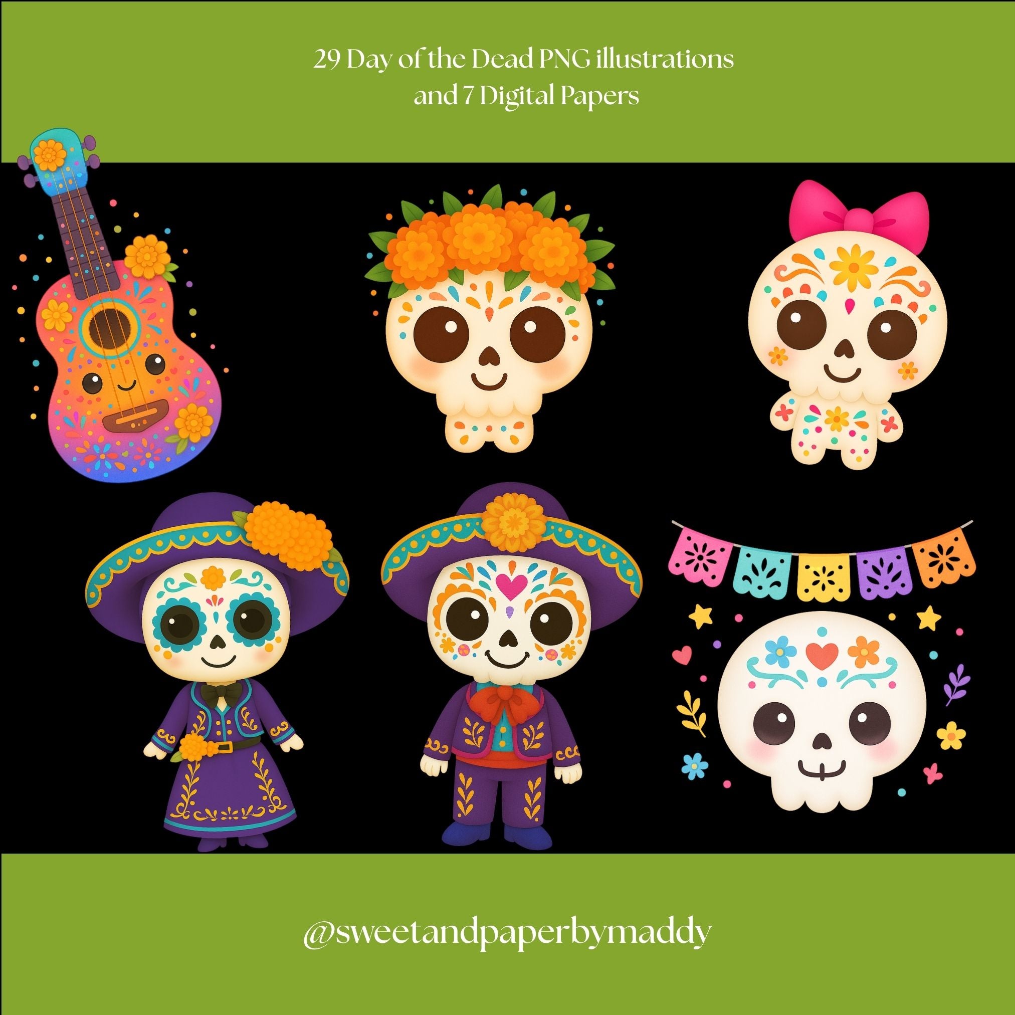 Cliparts - Kawaii day of the dead bundle