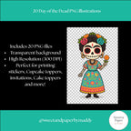 Cliparts - Cute Kawaii day of the dead bundle