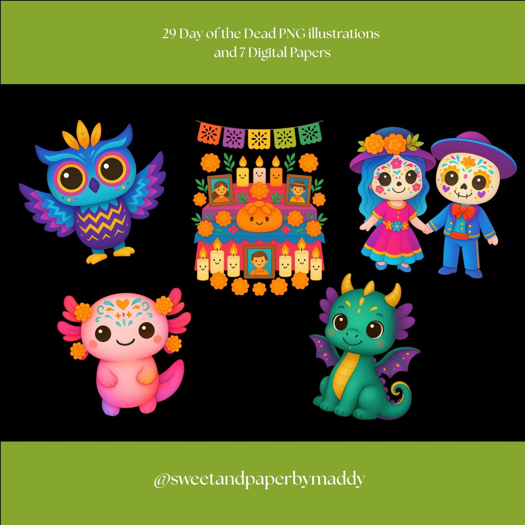 Cliparts - Kawaii day of the dead bundle